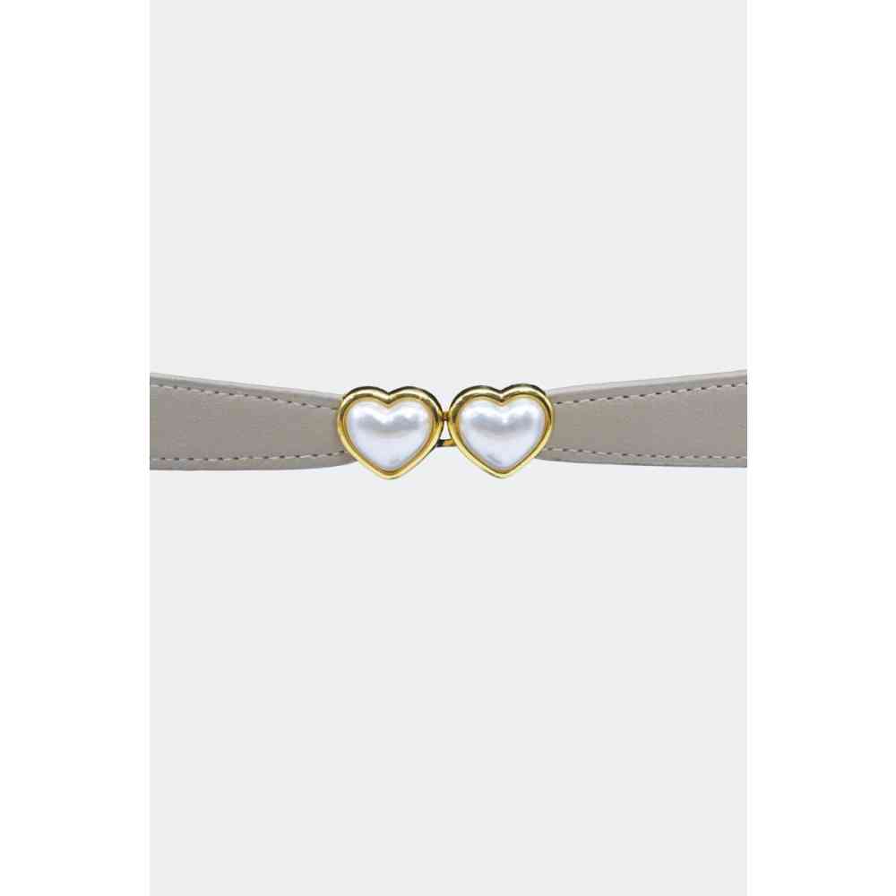 Voodoo Vixen - Pearl Double Hearts Taillengürtel - Grau